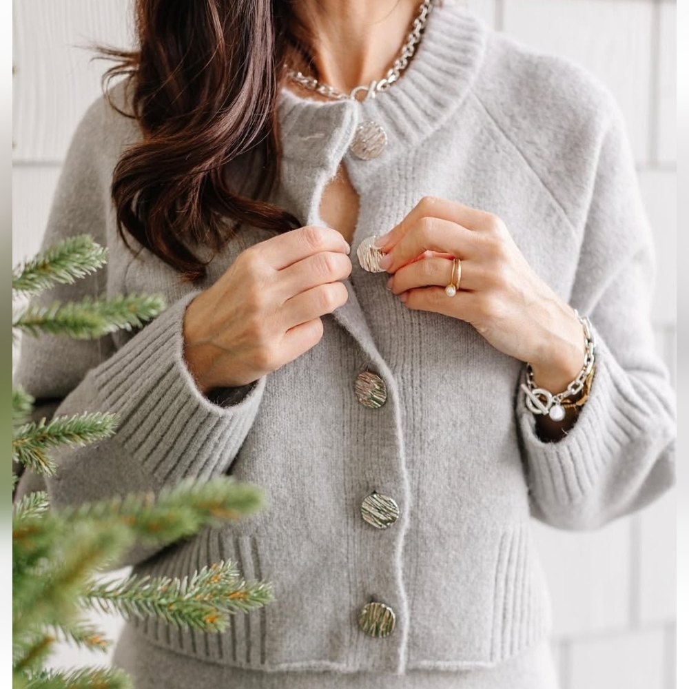 Smash & Tess Tori Cardigan Grey Size 2XL Wool Blend